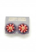Embroidered Denim Daisy Studs